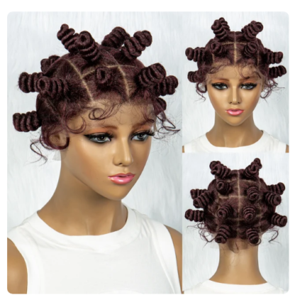 Knotless Braids Wig Synthetic Box Braided Hair Twist Braided Buns Wig Full Lace African Braiding Hair For Black Women - Image 4
