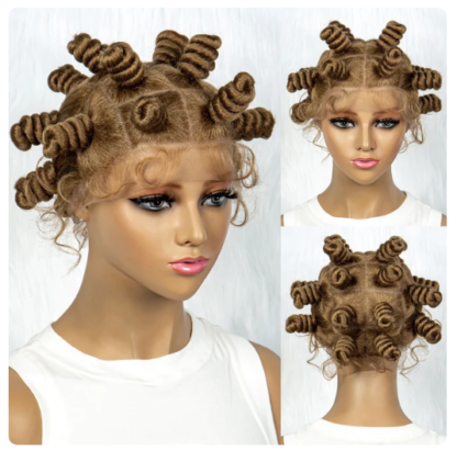 Knotless Braids Wig Synthetic Box Braided Hair Twist Braided Buns Wig Full Lace African Braiding Hair For Black Women - Image 5
