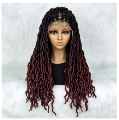 28" Box Curly Knotless Silky Dreads Full HD Lace Front Wigs With Baby Hair {8 COLORS}