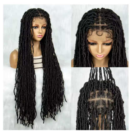 36"  Butterfly Silky Dread Locs Full Lace Braided Wig With Baby Hair {9 Colors Available} - Image 11