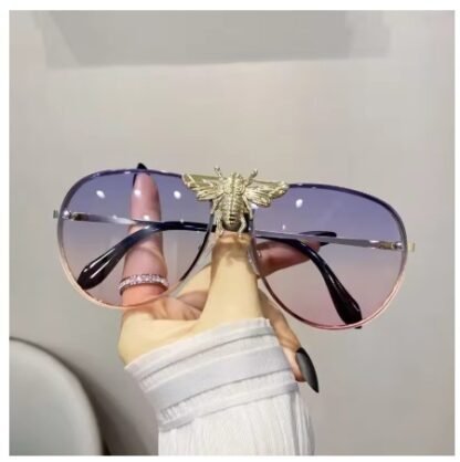Women's Luxury Classic Retro "Big Bee" Pilot Vintage Series Sunglasses - Image 9