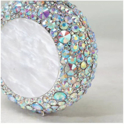 "Diamond Ring" Gorgeous Classy Diamond HIGHEST QUALITY Glass Rhinestone Clutch Evening Bag - Image 12
