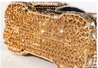 Camera Shaped Diamond Rhinestones  Metallic Evening Clutch Hand Bag Purse (4 Colors)  "HIGHEST QUALITY" - Image 7