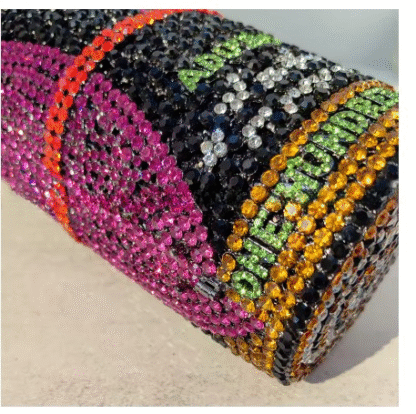Gorgeous " Roll Of US Dollars" Shaped Crystal Diamond Clutch Evening Bags - Image 5