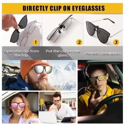 Fashionable Polarized Myopia Clip Driver's Goggles Night Vision ~ UV Resistant Sunglasses - Image 12