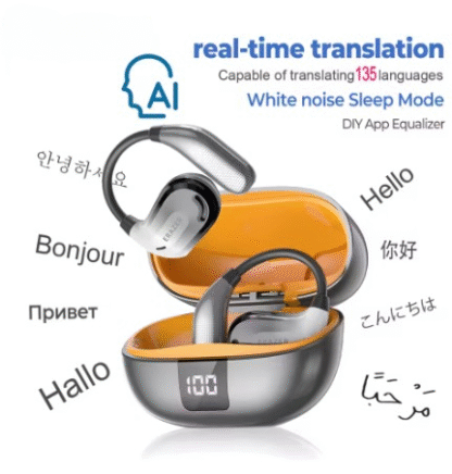 XT66PRO Bluetooth AI Translator Earbuds Wireless Headphones ~ 13 Hours long life Display ~ ASMR Headsets DIY APP