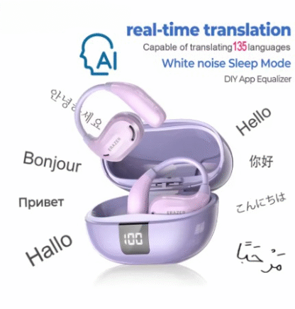 XT66PRO Bluetooth AI Translator Earbuds Wireless Headphones ~ 13 Hours long life Display ~ ASMR Headsets DIY APP - Image 4