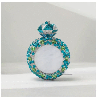 "Diamond Ring" Gorgeous Classy Diamond HIGHEST QUALITY Glass Rhinestone Clutch Evening Bag - Image 10