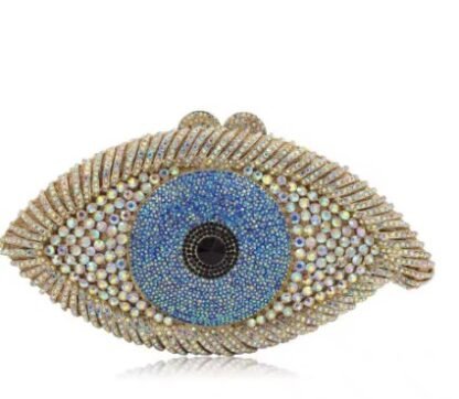 "Lady Eye" Diamond HIGH QUALITY GLASS Rhinestones Luxury Clutch Handbag Designer Purse (5 Colors) - Image 7