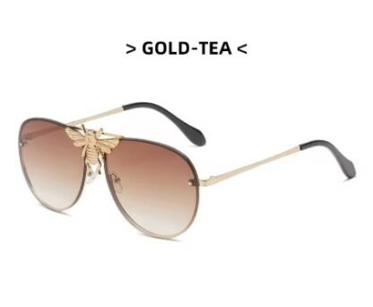 Women's Luxury Classic Retro "Big Bee" Pilot Vintage Series Sunglasses - Image 5