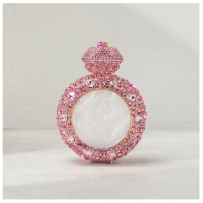 "Diamond Ring" Gorgeous Classy Diamond HIGHEST QUALITY Glass Rhinestone Clutch Evening Bag - Image 8