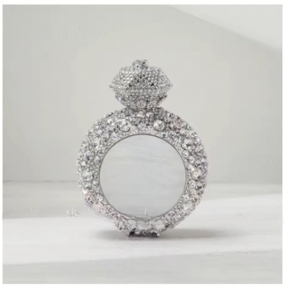 "Diamond Ring" Gorgeous Classy Diamond HIGHEST QUALITY Glass Rhinestone Clutch Evening Bag - Image 6