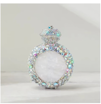 "Diamond Ring" Gorgeous Classy Diamond HIGHEST QUALITY Glass Rhinestone Clutch Evening Bag - Image 7
