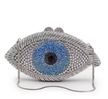 "Lady Eye" Diamond HIGH QUALITY GLASS Rhinestones Luxury Clutch Handbag Designer Purse (5 Colors)